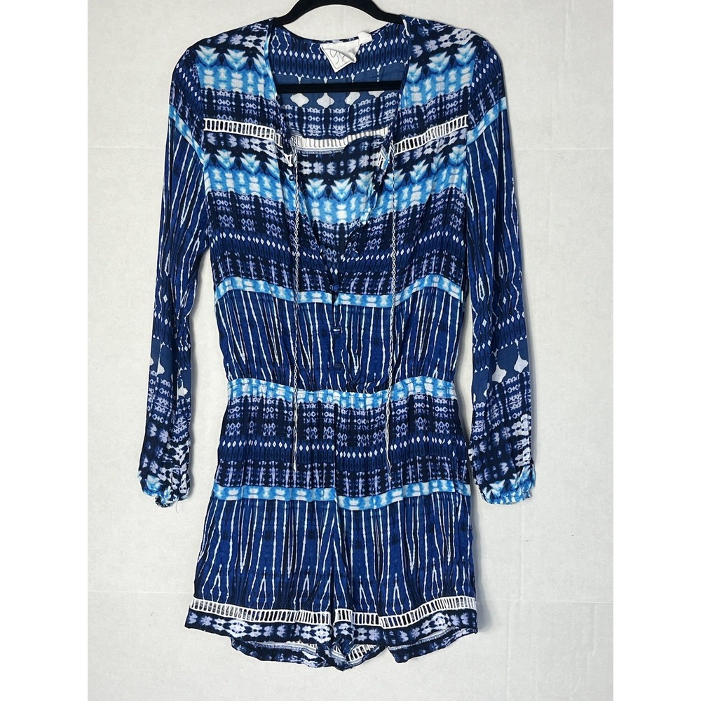 Green Dragon Womens S Short Blue Elastic Waist Vneck Jumper!